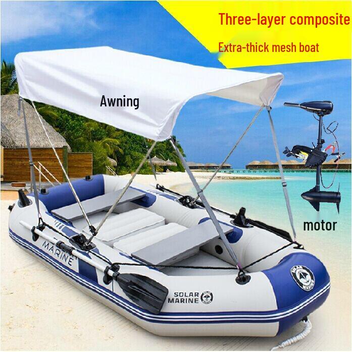 Durable Speedy Inflatable Fishing Dinghy - Hard Bottom, Stand-Up Kayak, Folding Raft With Air Cushion
