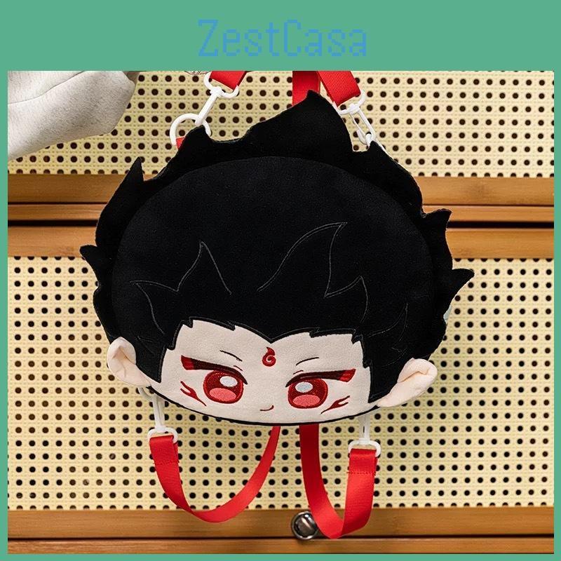 Cartoon Backpack Nezha Anime Bag With Adjustable Shoulder Strap Zipper Design