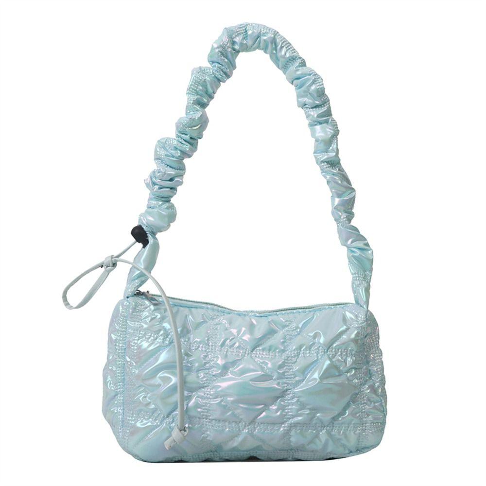 

Simple Cloud Quilted Shoulder Bags Pleated Solid Color Shopping Bags Bubbles Messenger Bags Women Girls
