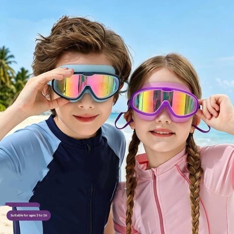 Professional Children Swimming Goggles Caps Waterproof Diving Goggles Anti Fog Competition Training Swimming For Boys Girls