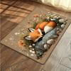 1pc Non-Slip Floor Mat - Cute Fox & Floral Doormat, Machine Washable Soft Polyester Mat for Entryway, Living Room, Bedroom - Rus