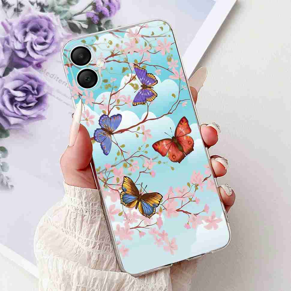 For Samsung Galaxy A06 Case A065F A065M Fashion Girls Flowers Soft Silicone Back Cover For Samsung A06 A05 SamsungA05 Case