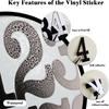 40Pcs Large Number Stickers 4 Sheets Self-Adhesive Vinyl Number Stickers Set 4 Inches 0-9 Number Sticker for Mailbox Doors Decor
