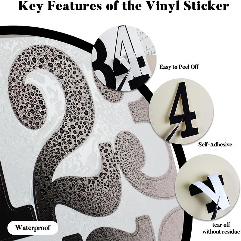 40Pcs Large Number Stickers 4 Sheets Self-Adhesive Vinyl Number Stickers Set 4 Inches 0-9 Number Sticker for Mailbox Doors Decor