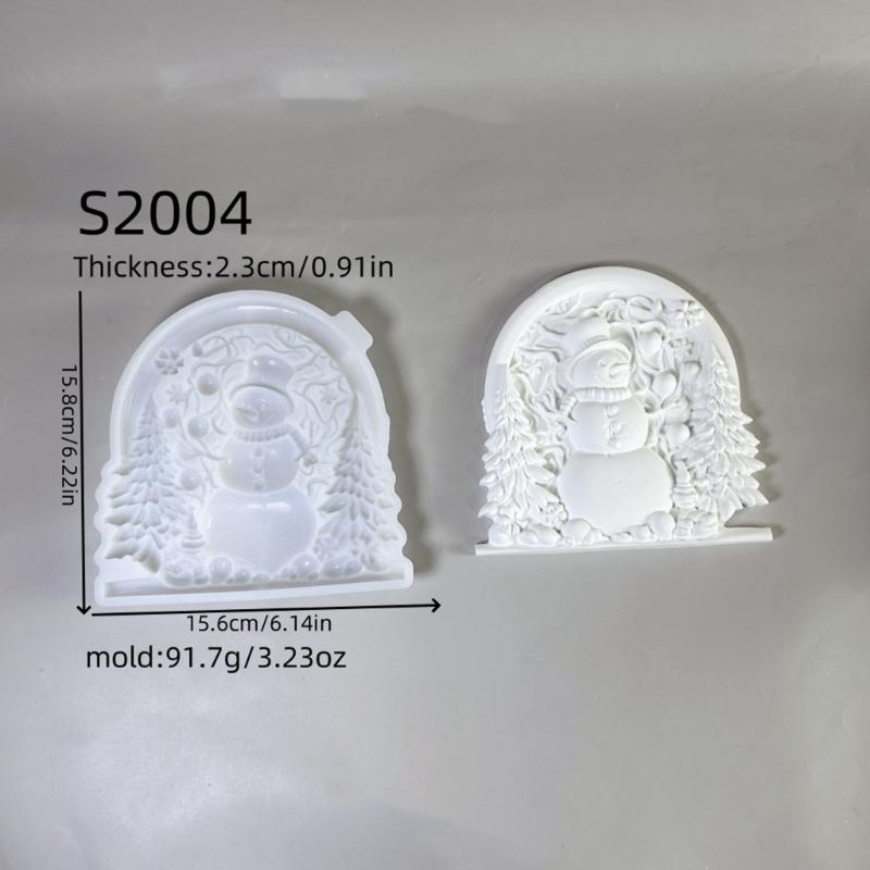 Christmas Candle Mould Winter Character Relief Casting Mould for Hanging Decoration, Holiday Gift Projects and Soap Candle Making