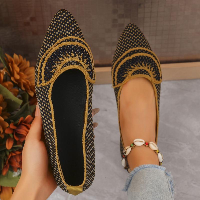 N Nü Spring/Summer New Pointed Toe Flat Single Shoes Large Size Fashion Flying Weaving One Step Casual Women's Shoes