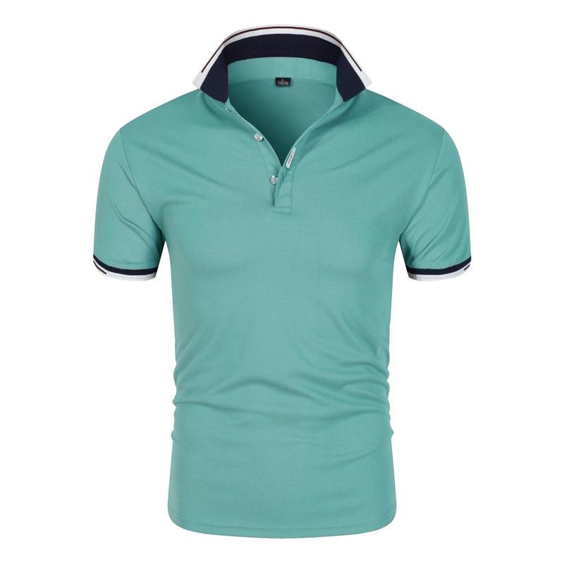 Summer Men Polo Men Shirt Short Sleeve Polo Shirt Contrast Color Polo Clothing Streetwear Casual Fashion Men Collar Tops