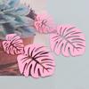 New Monstera Leaf Statement Dangle Earrings for Women Colorful Acrylic Metal Drop Earrings Exaggerated Ear Jewelry Pendientes