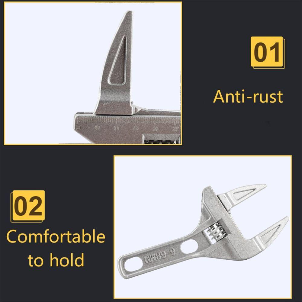 Aluminum Alloy Monkey Spanner Wide Jaw Activity Wrench Adjustable Wrench  Bathroom Washbasin Tube
