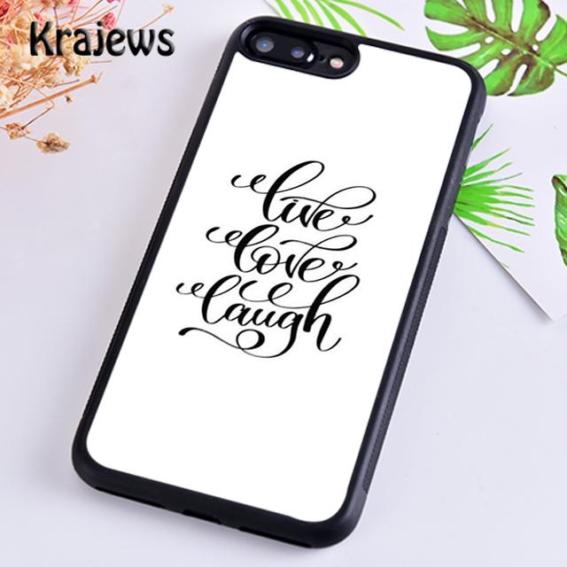 Krajews Live Laugh Love Quotes Phone Case Cover For iPhone 17 Air 16 15 14 plus 11 12 13 pro max coque Fundas
