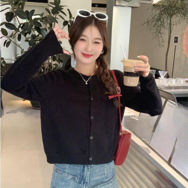 

Мягкий и Универсальный Кардиган-Жакет, Новый Ранний Осенний Свитер и Вязаный Топ для Женщин One Size чёрный