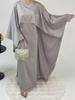 Elegant Women's Satin Cape Dress Robe Abaya