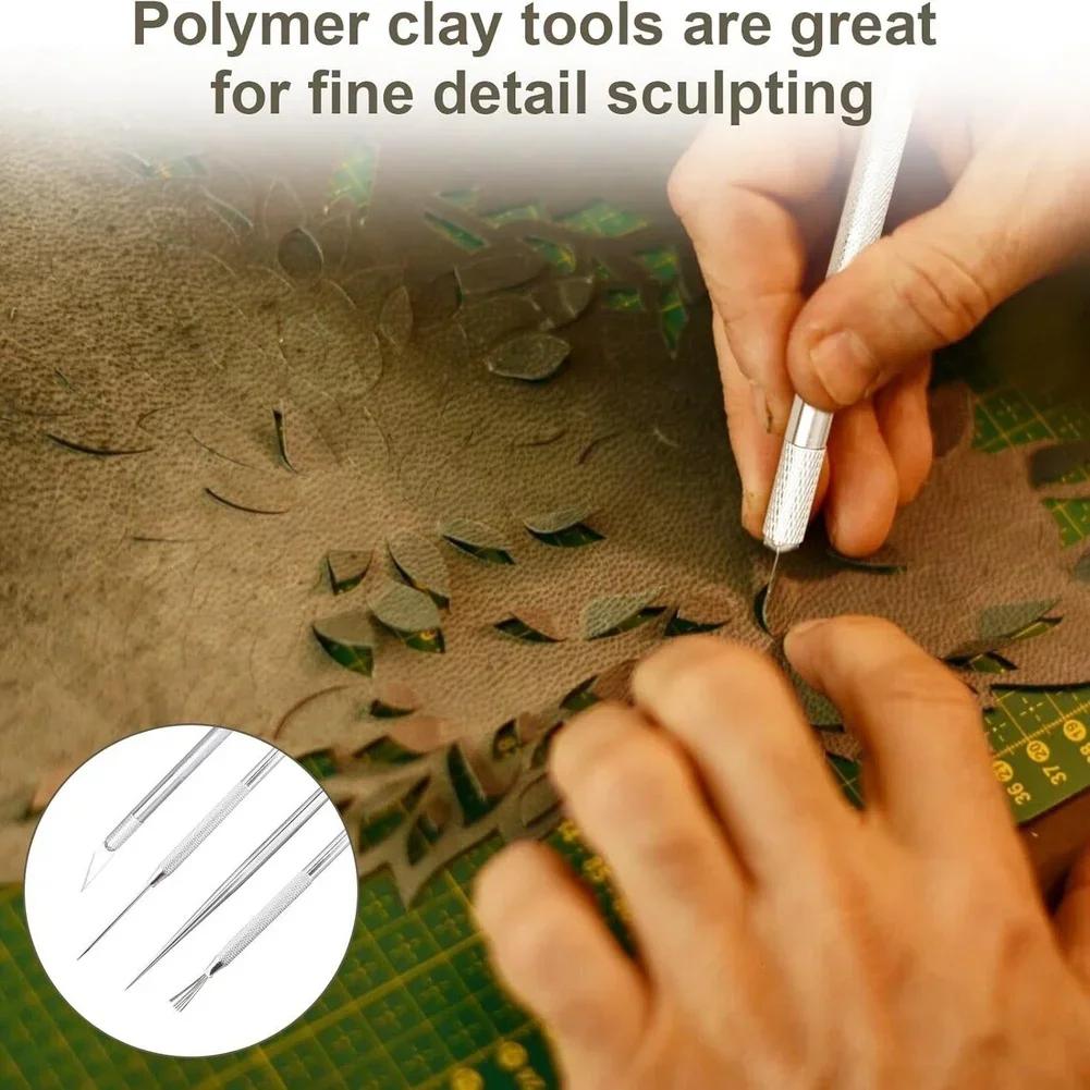 4pcs Stainless Steel Clay Sculpting Tools Set Pottery Tools Sculpting Tool For Fine Detail Carving Ceramics Molding DIY Art