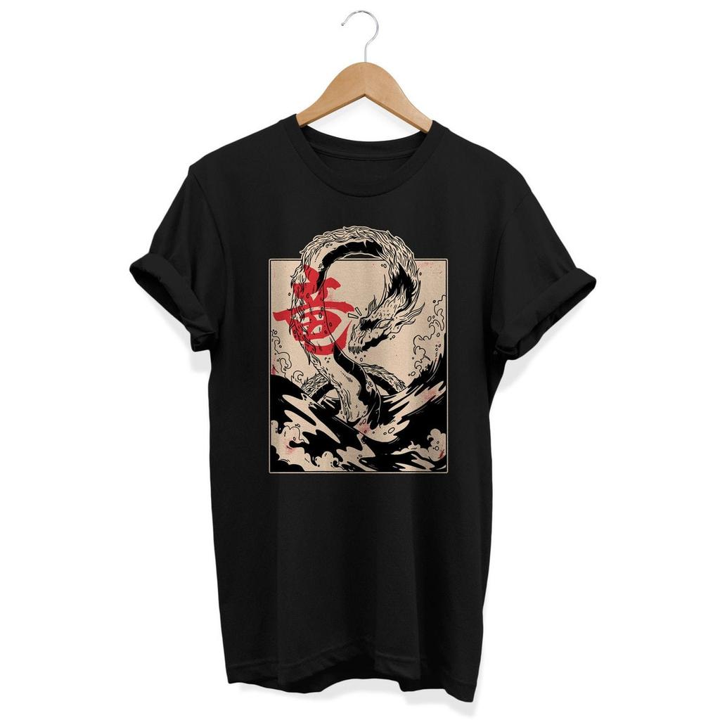 Vintage Dragon T-Shirt Mens Womens Tees Top, Japanese Aesthetic Shirt, Tattoo Art Outfit, Edgy