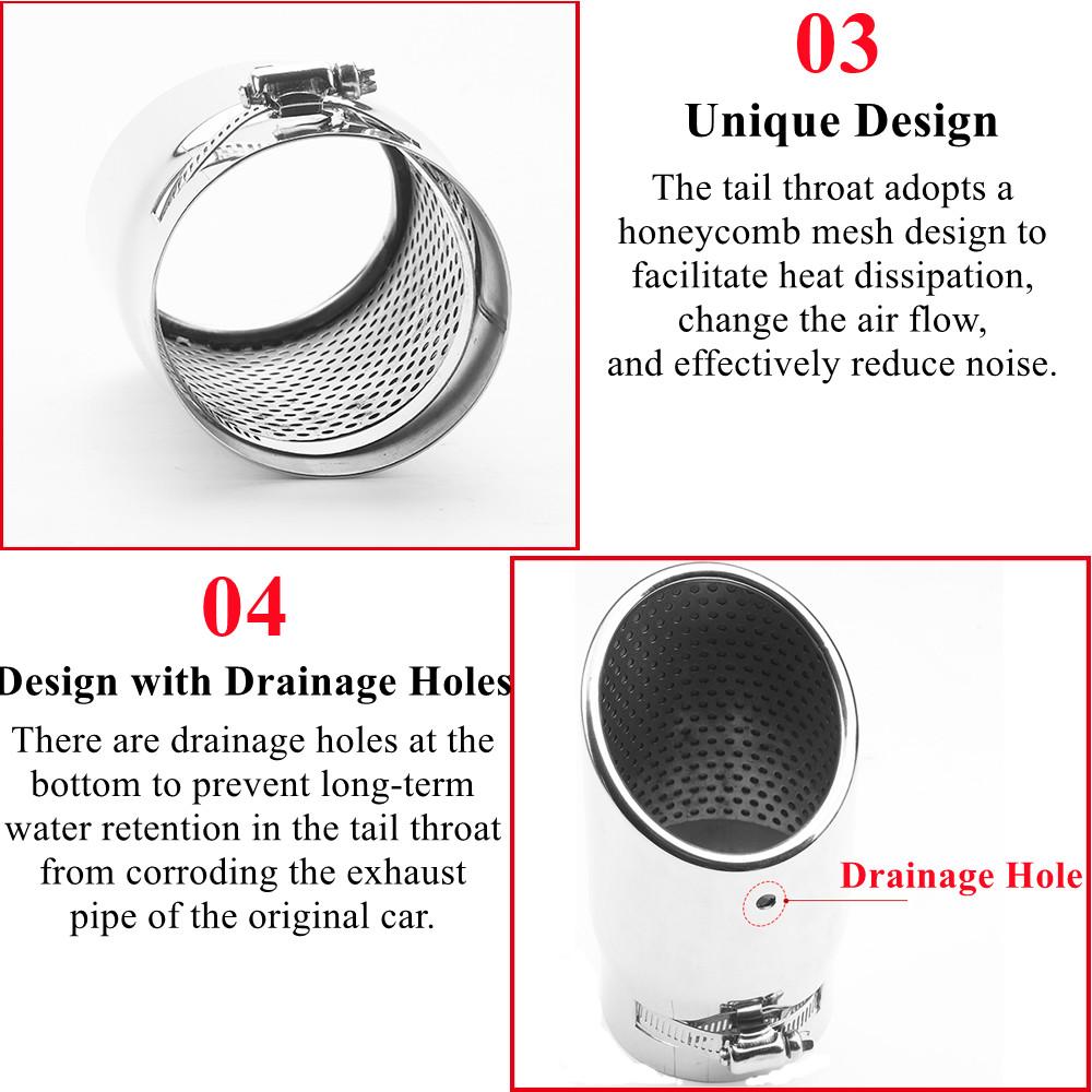 Țeavă de evacuare spate mașină pentru Jeep Wrangler JL 2018 2022 Compass 2017-2022 Exterior din oțel inoxidabil