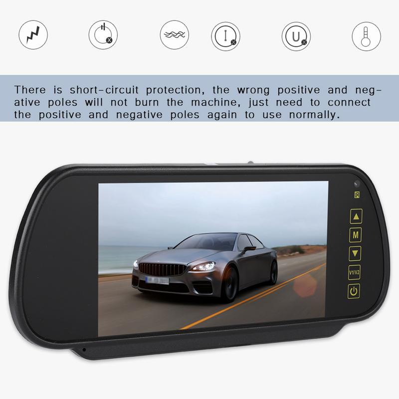 Monitor zpětného zrcátka 7palcový LCD displej monitor couvací kamery pro zadní kameru