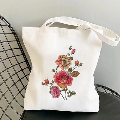 Ženy Roztomilý Kawaii Plátěná taška přes rameno Kreslený potisk Dámské Nákupní tašky Jednoduché kabelky s potravinami Kabelky Knihy