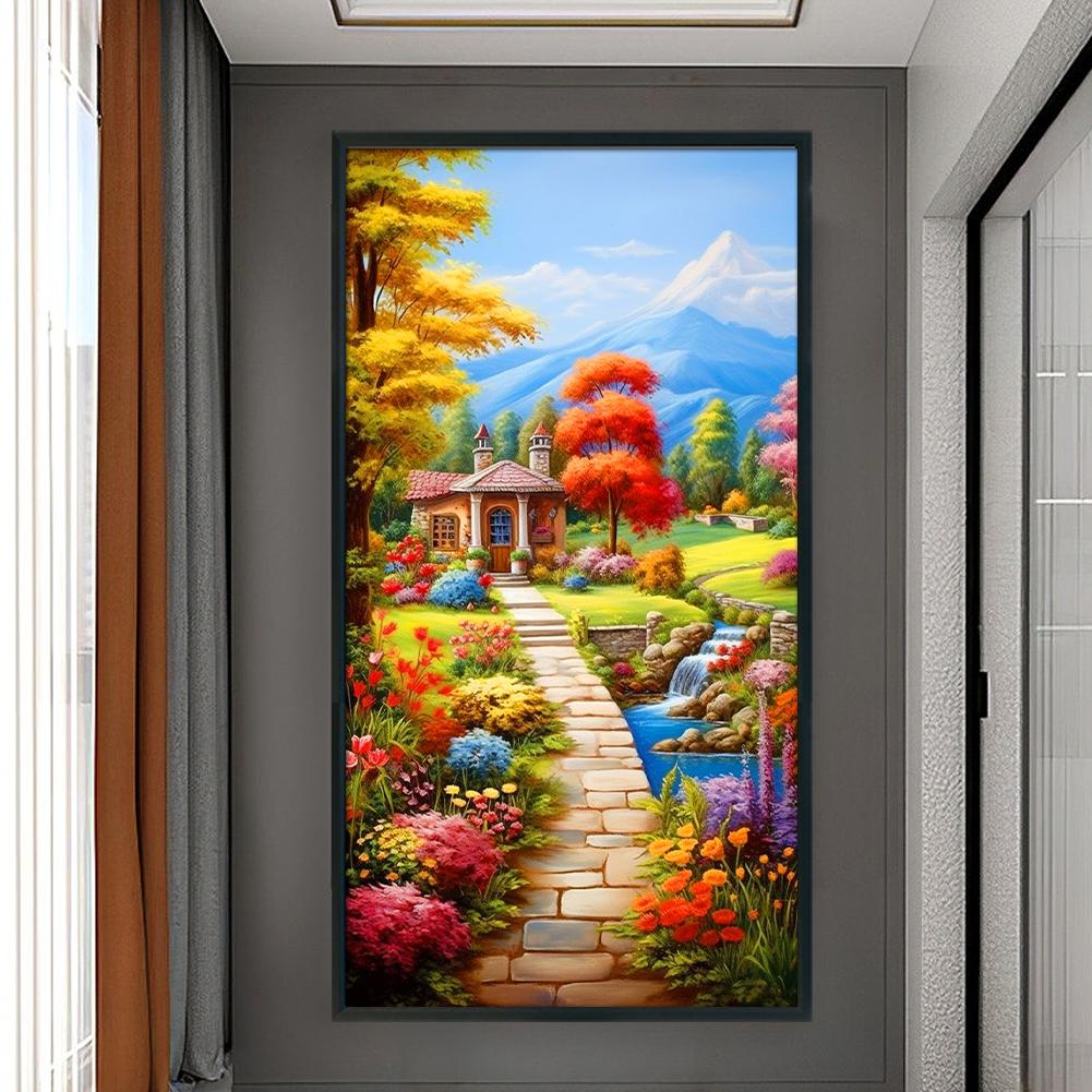 Full Embroidery Eco-cotton Thread 9CT Printed Landscape Cross Stitch Kit Art