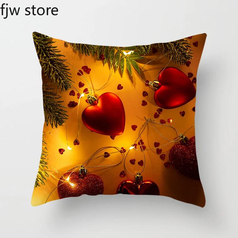 

Рождественский Новый год украшение наволочка венок принт плед диван кресло подушка домашний декор 40x40cm
