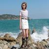 Sancai Women's 2026 Summer Striped Round Neck T-shirt