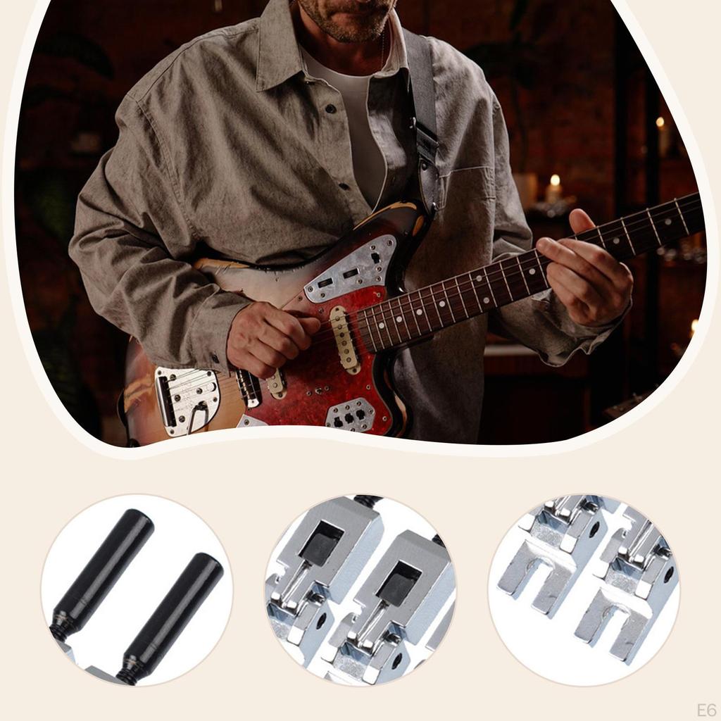 6 Gitarrensättel für E-Gitarren, Metallteile mit Feder und Schraube, Ersatz