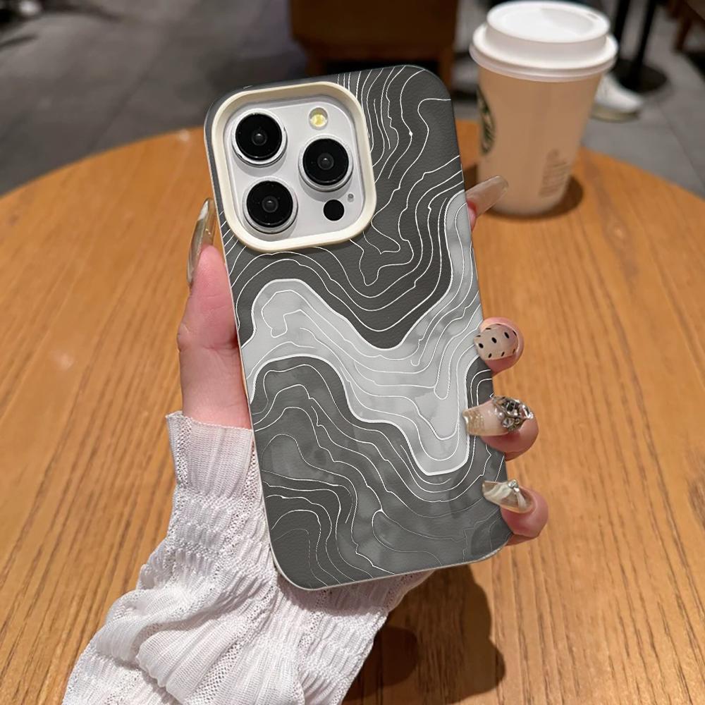 Mountain Range Curve Personality Phone Case For Iphone 17 Air 16 16e 15plus 14 13 12 11 Pro Max Protective Cover Soft Shell