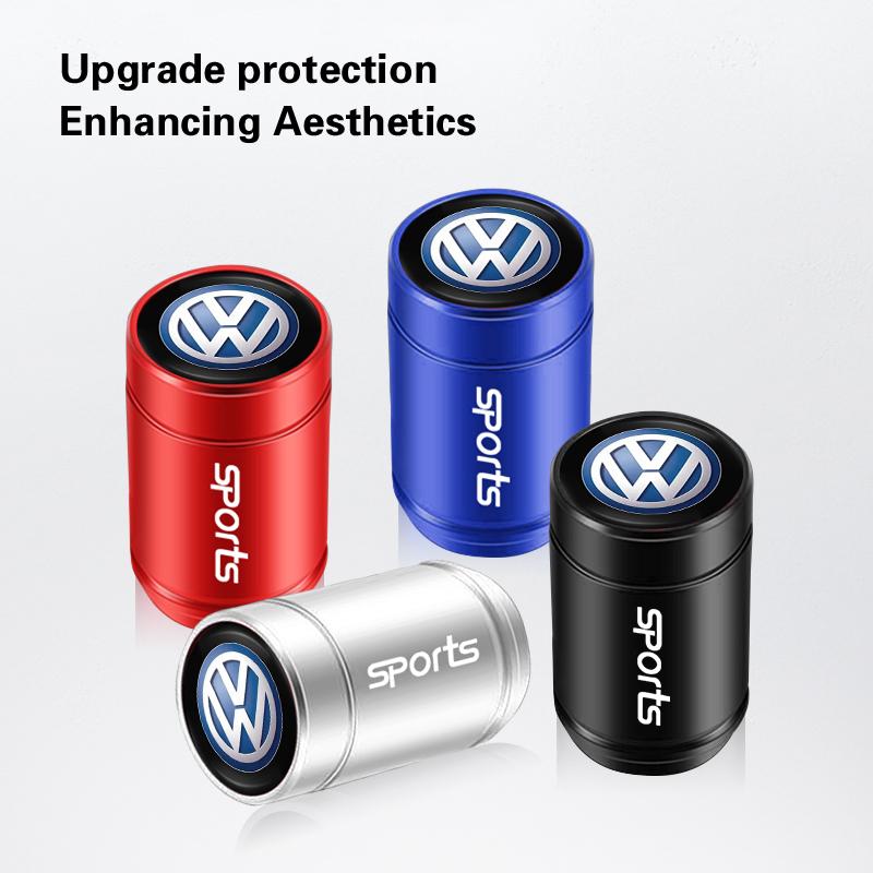 3D Aluminum Alloy Car Wheel Tire Valve Caps Stem Caps Dustproof For VW Golf Tiguan Jetta Transporter Passat T5 Polo Touran CaddyNI9