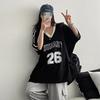 Women's Y2K Oversized V-Neck T-Shirt Light Luxury Elements High-Quality Casual Summer Top Short-Sleeved Fashion
