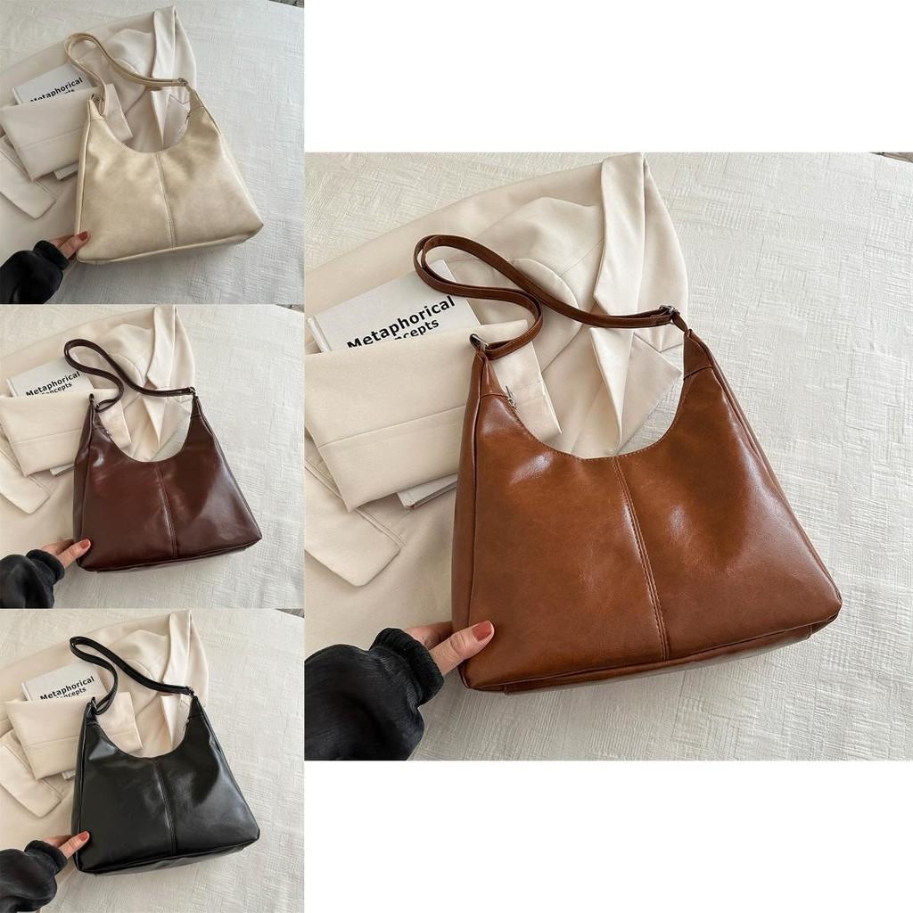 Stylish Large Capacity Spring Shoulder Bag For Women Vintage Chic Tote In Black Brown And Khaki