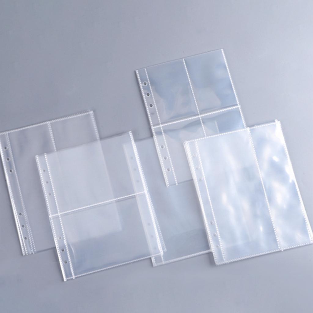 10 Sheets Punched Pocket Photo Pockets for Ring Binder Albums Clear Punched Pockets File Sheet Protector Binder Sleeve