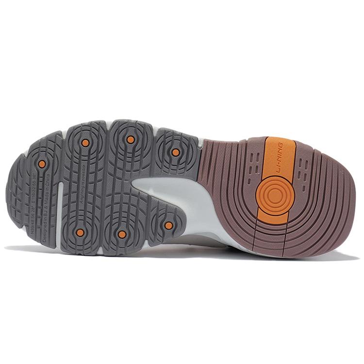 Li Ning Warm Front Trendy Leather Cushioning Slip Resistant Abrasion Resistant Thermal Rebound Mid top Running Shoes AGLR239-1