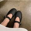 Spring and Autumn Soft Sheepskin Single Shoes Women's New Flat Bottom Buckle Straps Mary Jane Pumps Shoes Woman's Grandma Shoes
