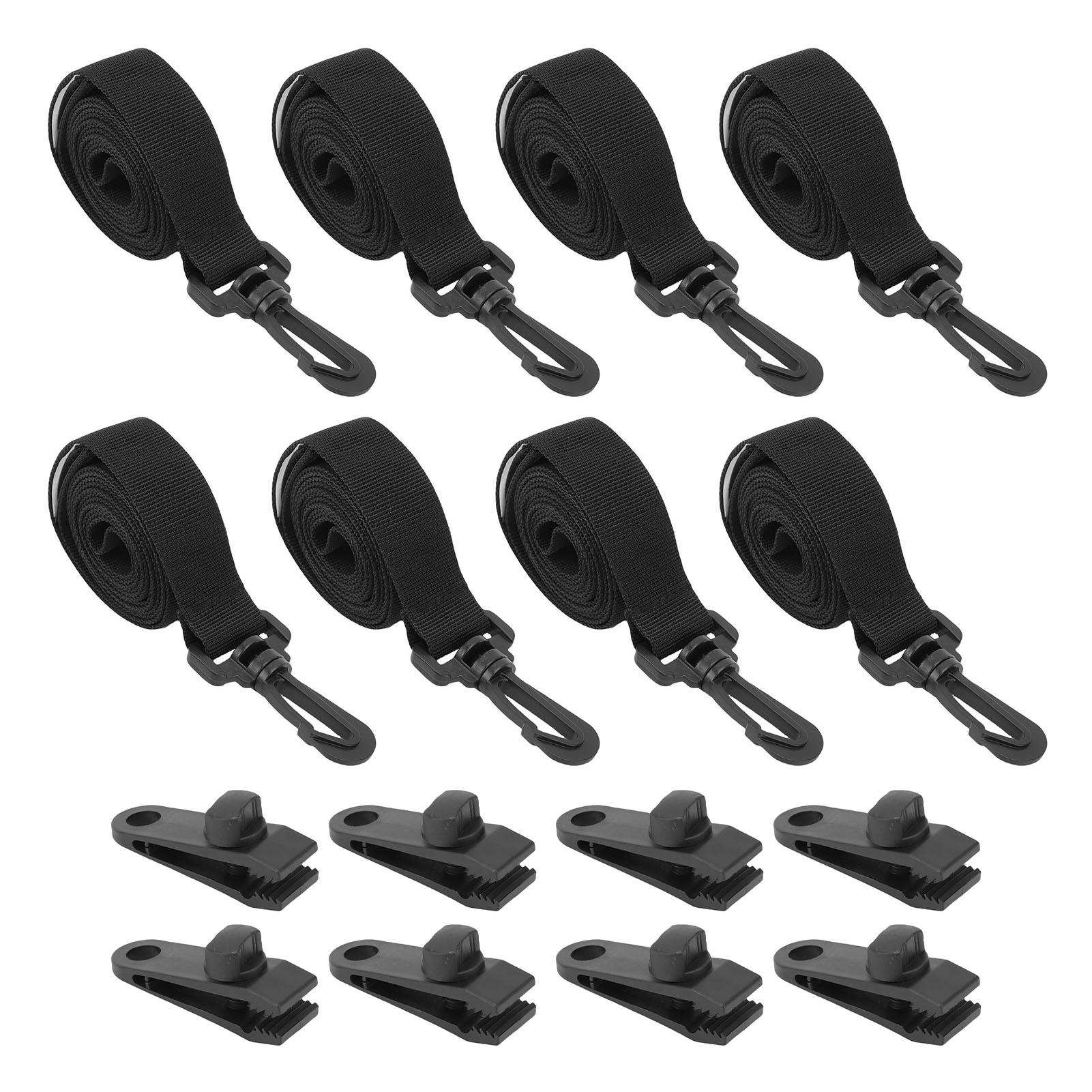 Konnwei Unisex Kids 8Pcs Pool Solar Cover Reel Attachment Kit Inground Swimming Pool Solar Cover Straps Clamps Touch Fastener Solar Blanket