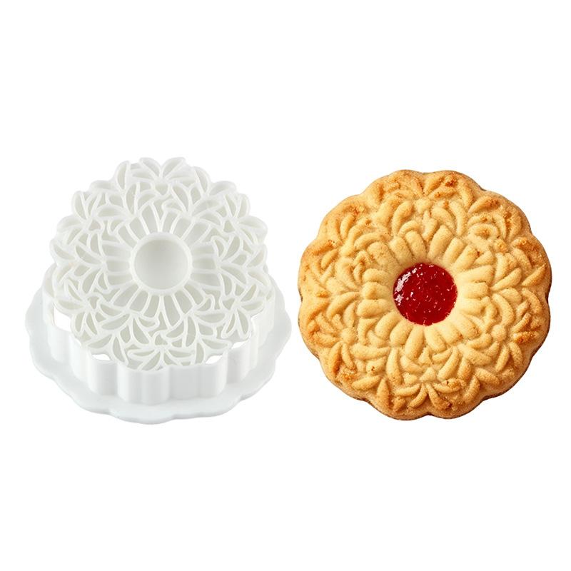 Retro Round Sandwich Cookie Mold Set Heart & Dot Edge Biscuit Cutters For Jam, Chocolate & Cheese Cookies Valentine'S Day