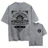 Hot Sale Supernatural Vintage Washed T-shirt Men Women Casual Retro Cotton T Shirts Unisex Casual Oversized T-shirts Streetwear
