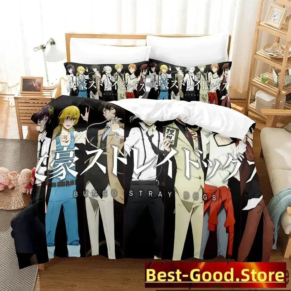Anime Bungo Stray Dogs Bedding Set Duvet Cover Sheet Printed Bed Set Pillowcase Bed Full Queen King Size Comforter Bedroom