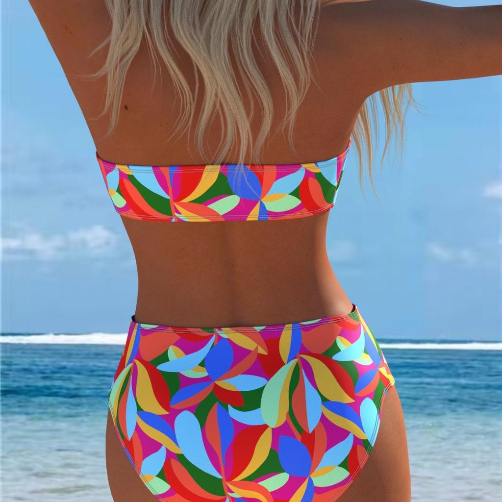 1011 neuer Bikini-Set zweiteilig Bandeau-Top Damen-Badeanzug Badeanzug atmungsaktiv und dünn