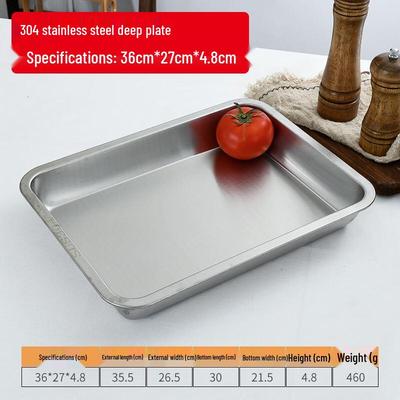 Bandeja Retangular para Servir em Aço Inoxidável 304