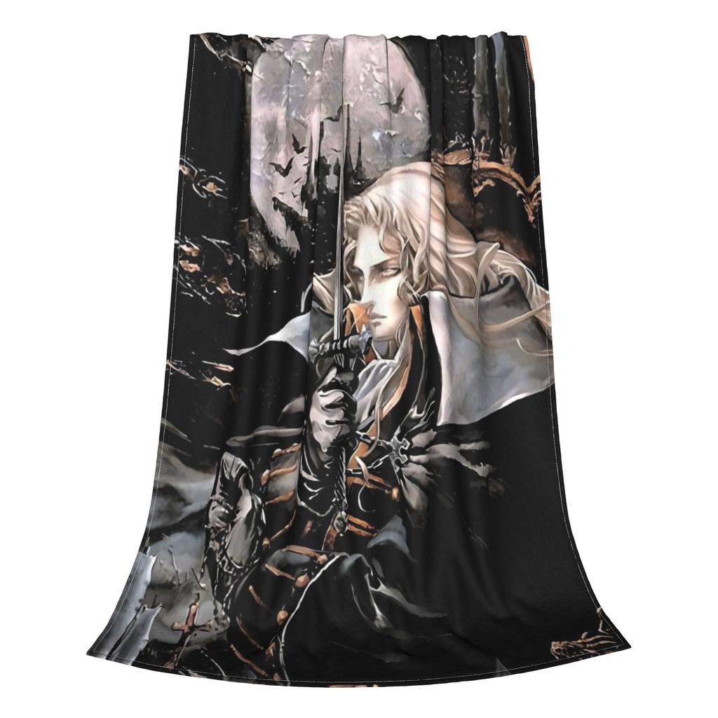 Flannel Throw Blanket Castlevania - Symphony Of The Night Wool Warm Plush Blankets Soft Bedding for Bed Living Room Home Picnic