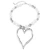 Unique Irregular Heart Pendant Necklace Fashionable Beads Necklace Stylish Neck Jewelry Suitable for Various Occasions