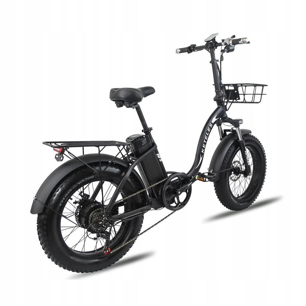 Keteles KF9 Folding Electric Bike, 1000W Motor, 48V 35Ah Battery, 20*4.0'' Fat Tires, Hydraulic brake, Yolin Color Display, 7 Speed