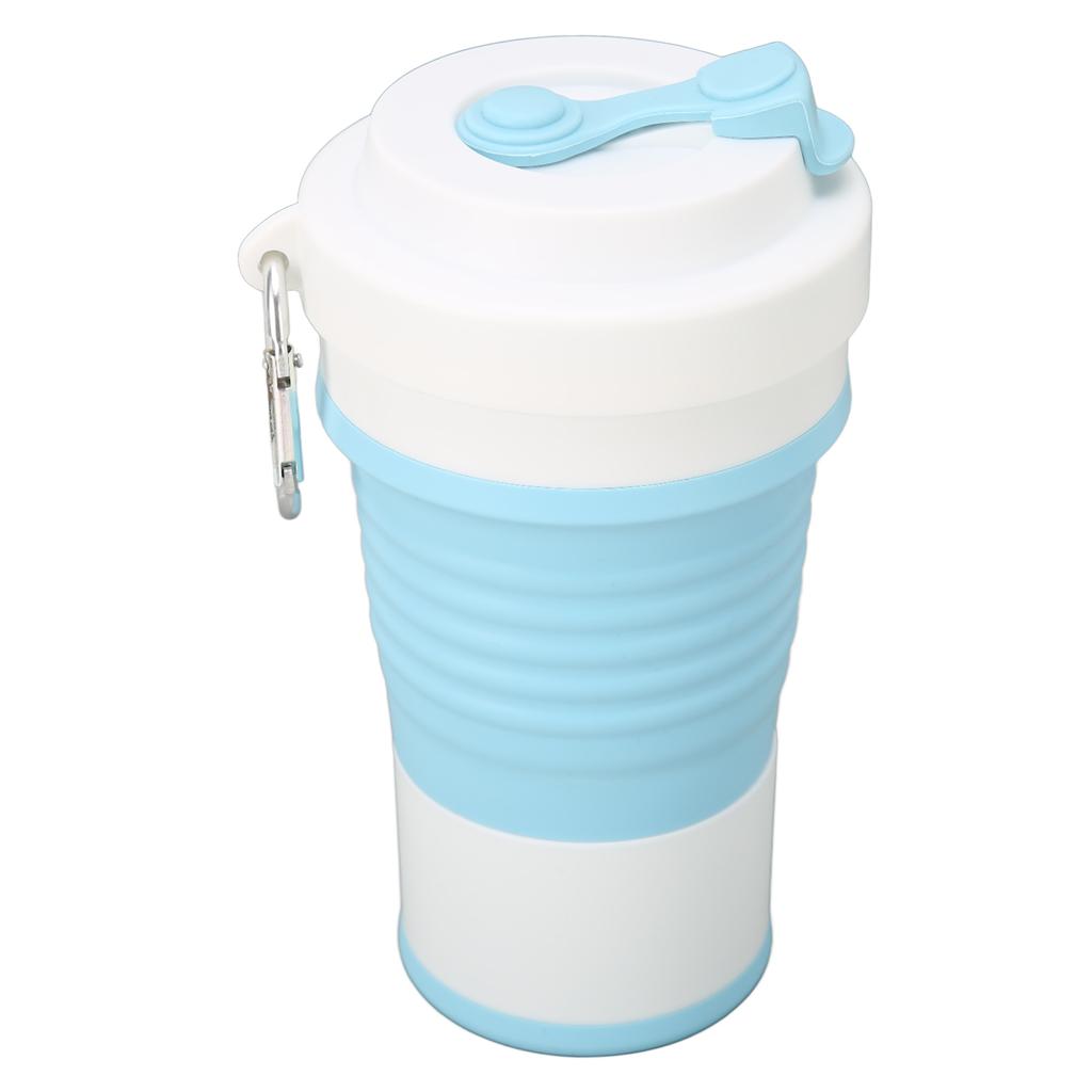 Collapsible Travel Cup Reusable Portable Silicone Folding Coffee Cup for for Outdoor Camping 750mlLight Blue