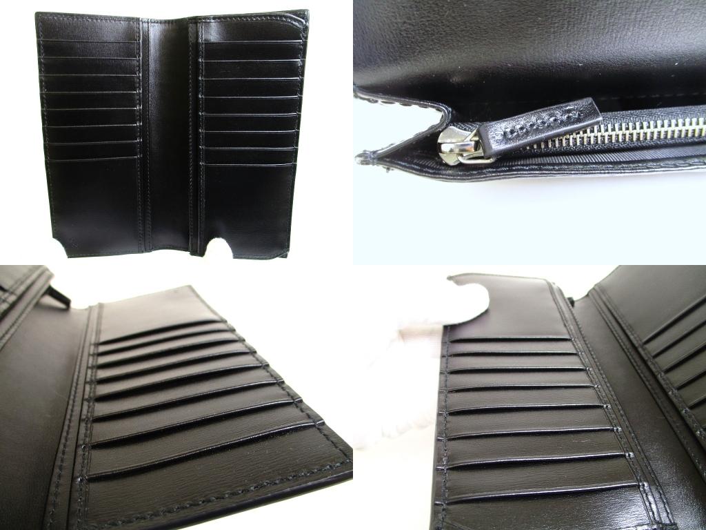Authentic GUCCI Silver Marmont G Black Leather Bifold Flap Long Wallet #b090  Open box