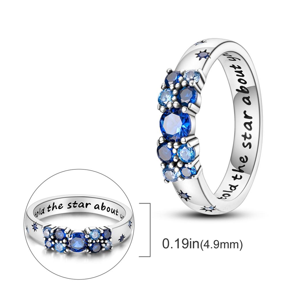 Copper Plated Mystic Star Shape Ring Infinite Love Authentic Design Zircon CZ Wedding Rings Jewellery Women Gift
