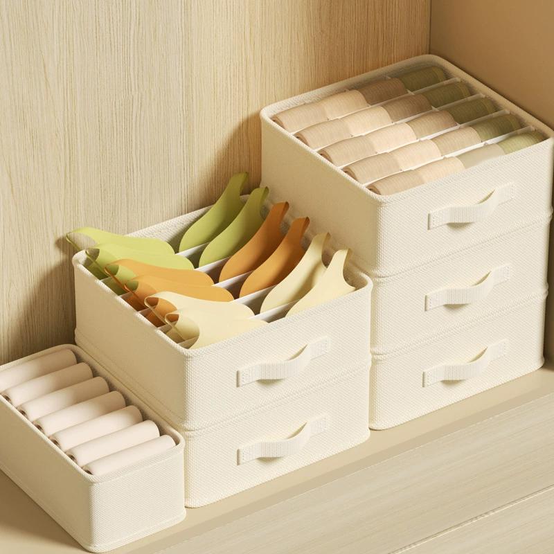 1/3pcs White Underwear Storage Box Socks Underwear Storage Drawer Division Multifunctional Household Wardrobe Classification
