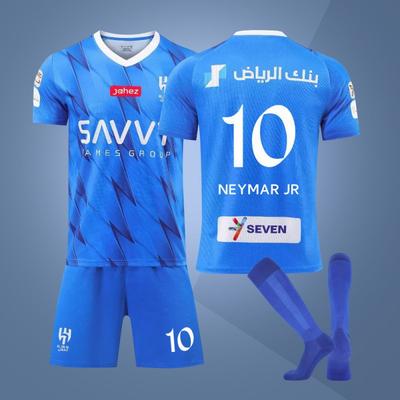 2324 Saudi Arabia Riyadh Crescent No. 10 Neymar Jersey Adult Children Male Guest Football Uniform Set