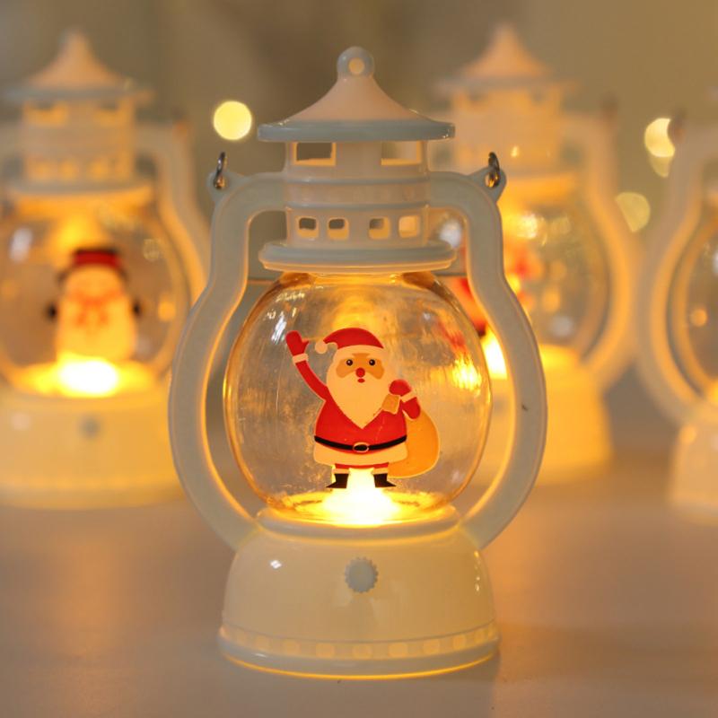 Świąteczne oświetlenie dekoracyjne Przenośna lampka choinkowa Santa Snowman Led z wiszącym pierścieniem