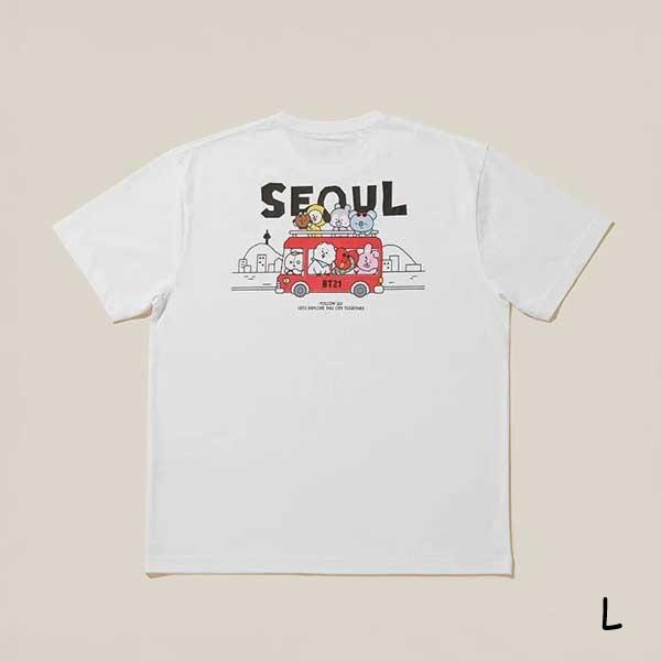 Official BT21 SEOUL EDITION 2nd Series Short Sleeve T-Shirt (Black / White) - Premium K-Heritage Streetwear