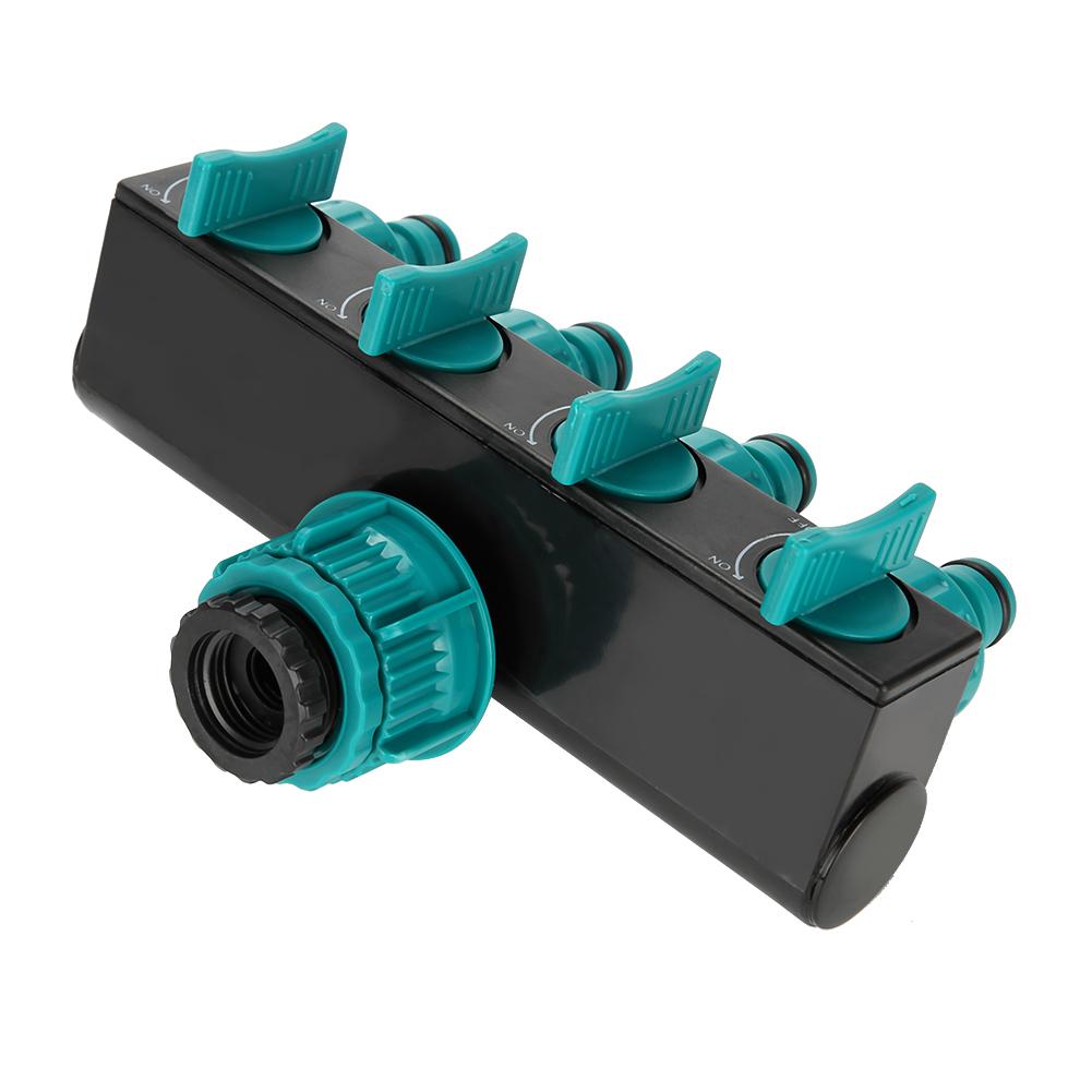 4 Way Tap Hose Adapter,   Converts Faucet Water To 4 Outlets with Stop Valve, Great for Garden Watering, Easy Installation with