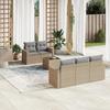 VidaXL Garden Lounge Set with Cushions 6 Pcs Beige Braided Resin 3218689